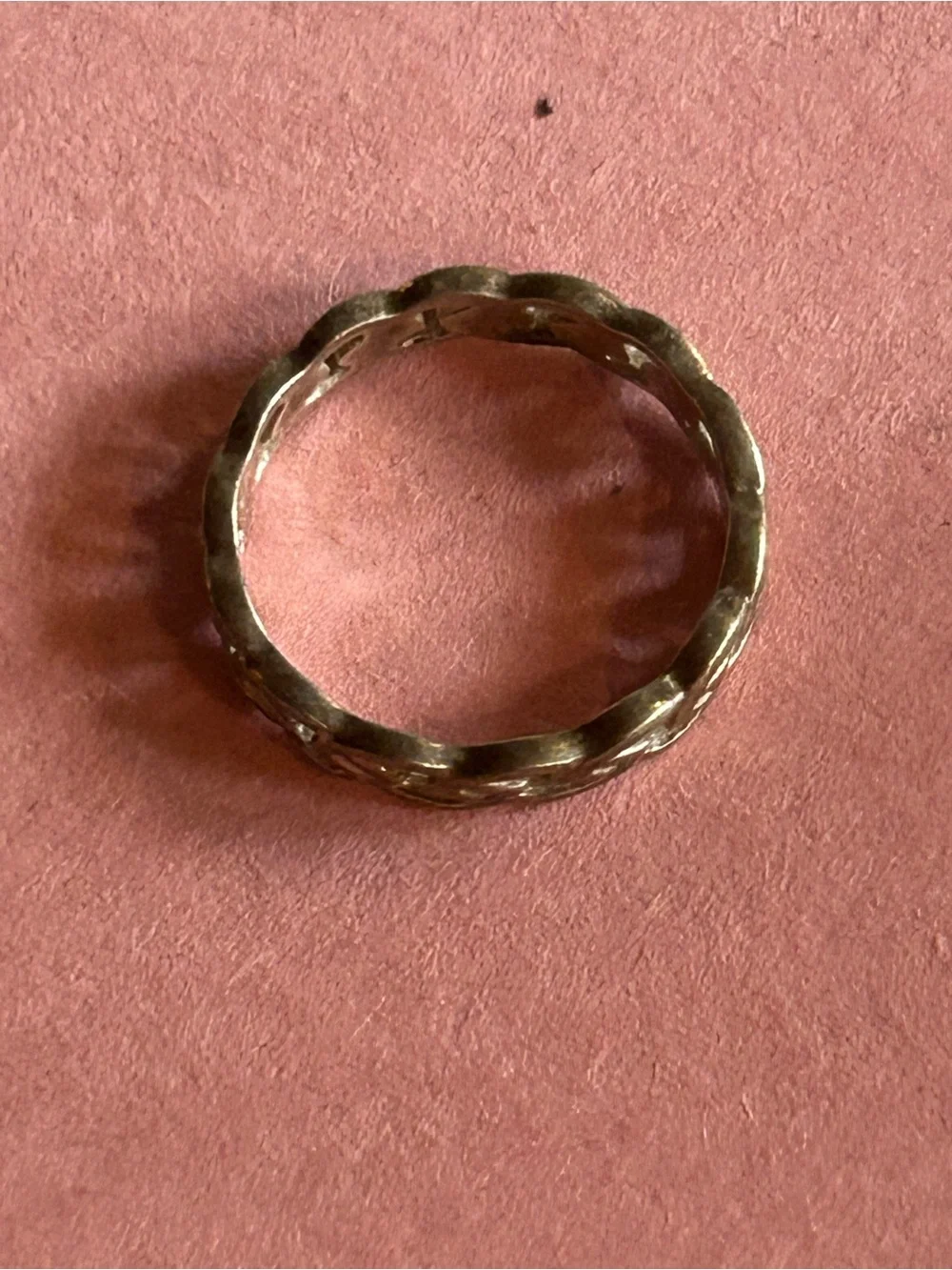 Vintage Sterling Silver Ring Band with Continuous Curb Link Design. Size 6.